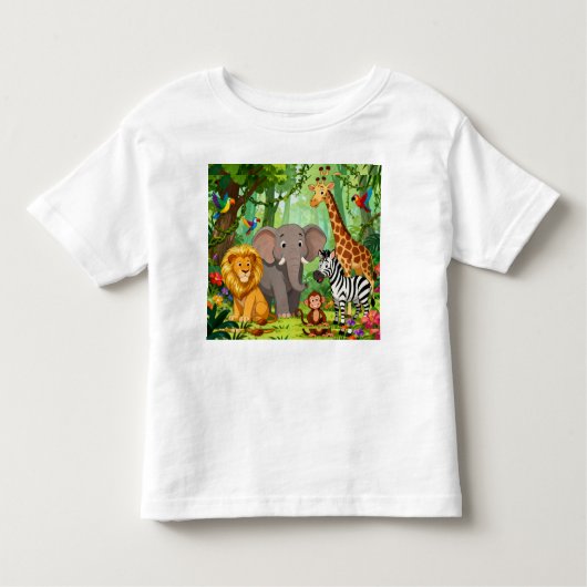 Jungle Animal Toddler T-Shirt | Soft Cotton Tee" (Devant)