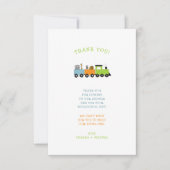 JUNGLE ANIMAL TRAIN baby shower merci note (Devant)