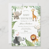 Jungle Animals Baby Shower Invitation (Devant)