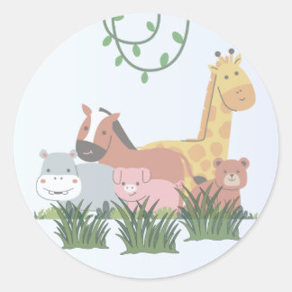 Jungle Animals Gender Reveal Sticker