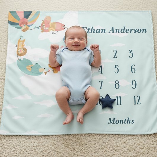 Jungle Animals Neutral Baby Blanket Wandkleed