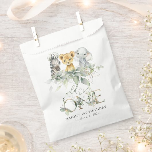 Jungle Animals, Safari, Wild One, First Birthday Bedankzakje (Geknipt)