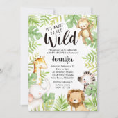 Jungle Animaux Baby shower Invitation Safari bébé (Devant)