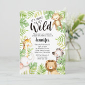Jungle Animaux Baby shower Invitation Safari bébé (Debout devant)