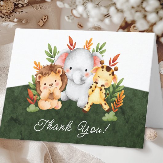Jungle Animaux Baby shower Merci