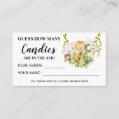 Jungle Animaux Combien de bonbons carte Baby showe (Devant)