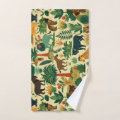 Jungle Animaux Retro Motif personnalisé (Serviette à main)