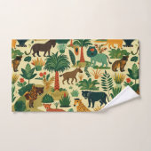 Jungle Animaux Retro Motif personnalisé (Serviette à main)