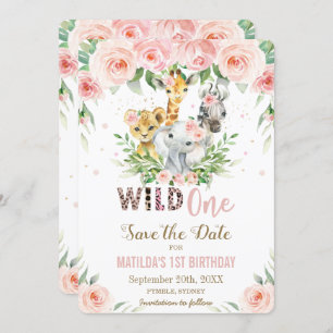 Jungle Animaux Rose Floral Enregistrer la carte Da