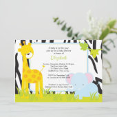 Jungle Animaux Safari Baby shower Invitation (Debout devant)