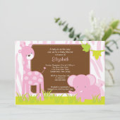 Jungle Animaux Safari Baby shower Invitation (Debout devant)