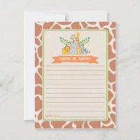 Jungle Animaux Safari Baby shower Mots de conseil