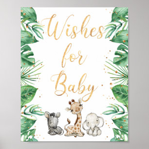 Jungle Animaux Safari Voeux pour Baby Poster