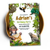 Jungle Anniversaire Invitation Safari Animaux Anni