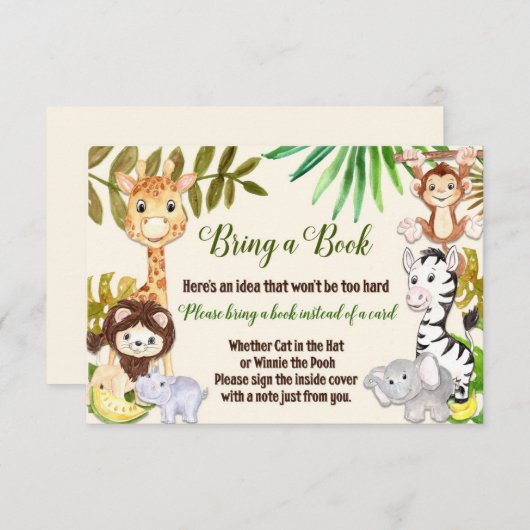 Jungle Apportez une carte livre, Safari Apportez u (Devant / Derrière)