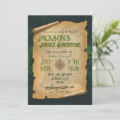 Jungle Aventure Thème Anniversaire Invitation (Debout devant)