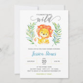 Jungle Baby Boy Shower Invitations (Lion) (Devant)