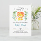 Jungle Baby Boy Shower Invitations (Lion) (Debout devant)