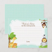 Jungle Baby shower Carte conseil pour la maman d'ê (Devant / Derrière)