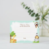 Jungle Baby shower Carte conseil pour la maman d'ê (Debout devant)