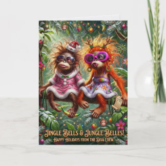 Jungle Bells Grappige Kerstapen Kaart