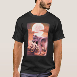 Jungle Berg Nacht Huilend Bij De Maan Wolven W T-shirt
