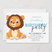 Jungle Birthday Boy LION Invitation (Devant)