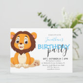 Jungle Birthday Boy LION Invitation (Debout devant)