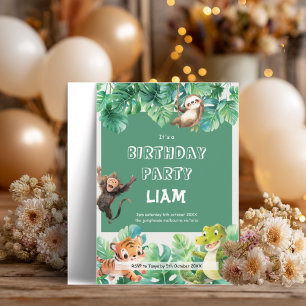 Jungle Birthday Invitation ・ Safari Animal Party I