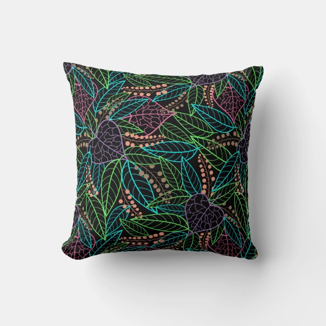 jungle de coussin feuille coloré et brillant (Recto)