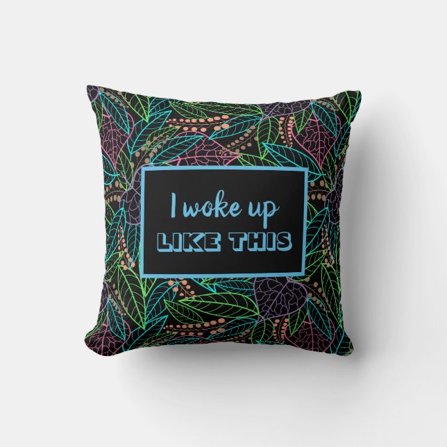jungle de coussin feuille coloré et brillant (Recto)