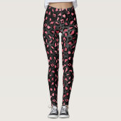 Jungle de Leggings de léopard rose et noir (Devant)