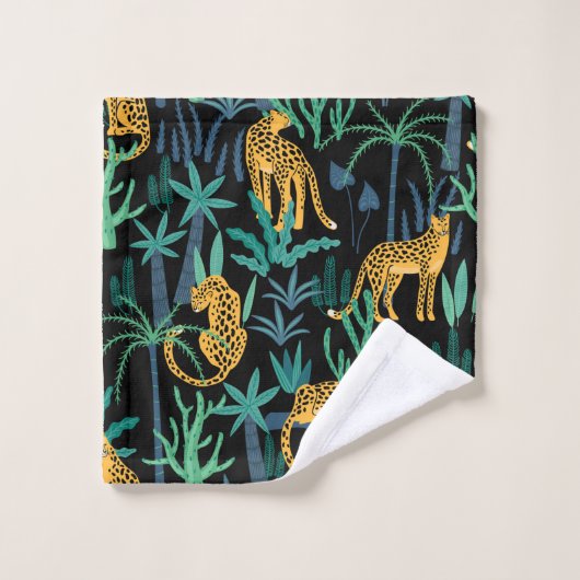 Jungle de léopard foncé (Gant de toilette)