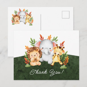 Jungle Dieren Baby Shower Bedankkaart Briefkaart