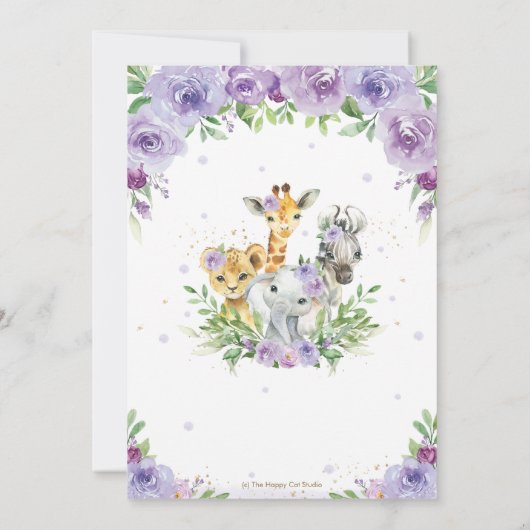 Jungle Dieren Bloemige Tijd Capsule Berichtkaart Kaart (Achterkant)