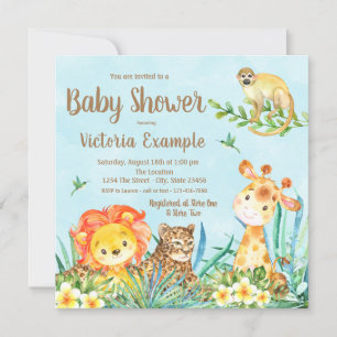Jungle Dieren Jongen Safari Baby Borrel Kaart