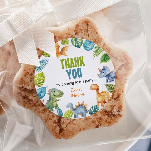 Jungle Dinosaur Boy Étiquette Baby shower d'annive
