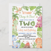 Jungle Dinosaur Cute Boy 2e Invitation d'anniversa (Devant)