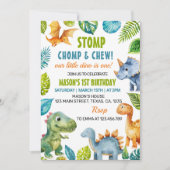 Jungle Dinosaures Invitation Anniversaire (Devant)