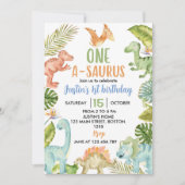 Jungle Dinosaures Invitation de fête d'anniversair (Devant)