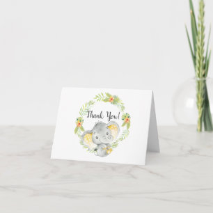 Jungle Elephant Baby shower Merci Note