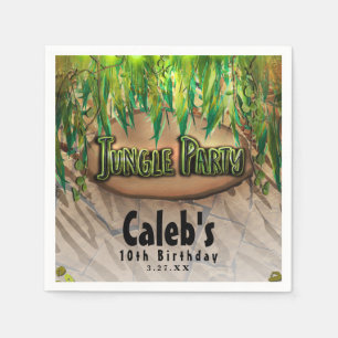 JUNGLE FEEST Bladeren & Dierprint Aangepaste Verja Servet