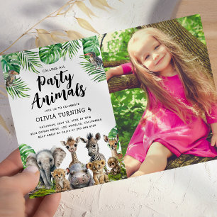 Jungle Feest Dieren Uitnodiging