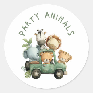 Jungle "Feestbeesten" Ronde Sticker