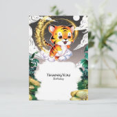 Jungle Fun Tijger Verjaardag Bedankkaart (Staand voorkant)