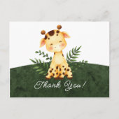 Jungle Giraffe Baby Shower Bedankkaart Briefkaart (Voorkant)