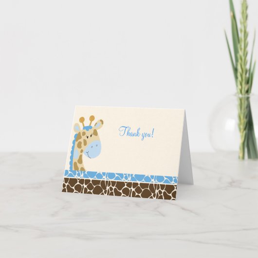 Jungle Giraffe (Bleu) Folle Merci notes (Devant)