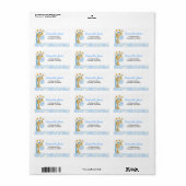 JUNGLE GIRAFFE IMPRIMER (BLEU) ÉTIQUETTE DE MESSAG (Feuille entière)