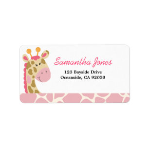 JUNGLE GIRAFFE IMPRIMER (ROSE) ÉTIQUETTE DE LA POS