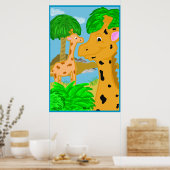Jungle Giraffe Poster Print (Keuken)